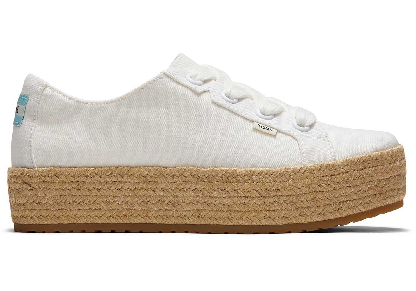 Toms Cassiah Laceup Espadrille White - Womens - 01352-SLGT